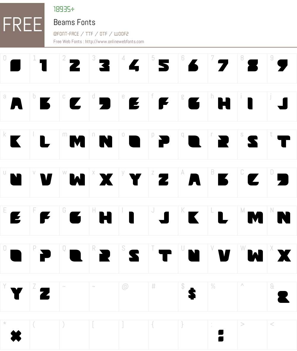 Beams Font Screenshots