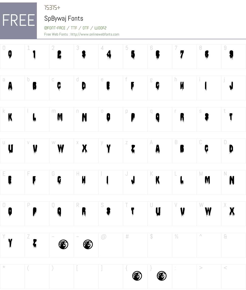 SpBywaj Font Screenshots