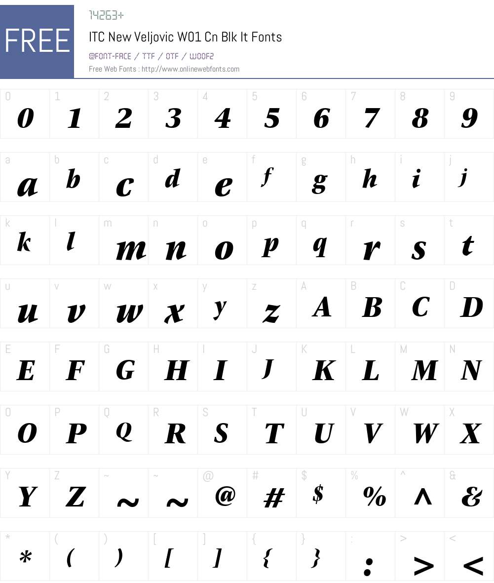 ITCNewVeljovicW01-CnBlackIt Font Screenshots