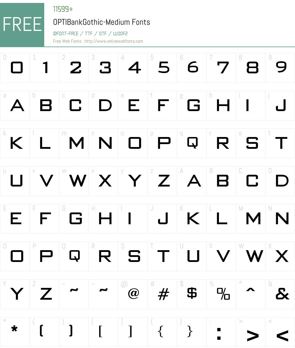 OPTIBankGothic Font Screenshots