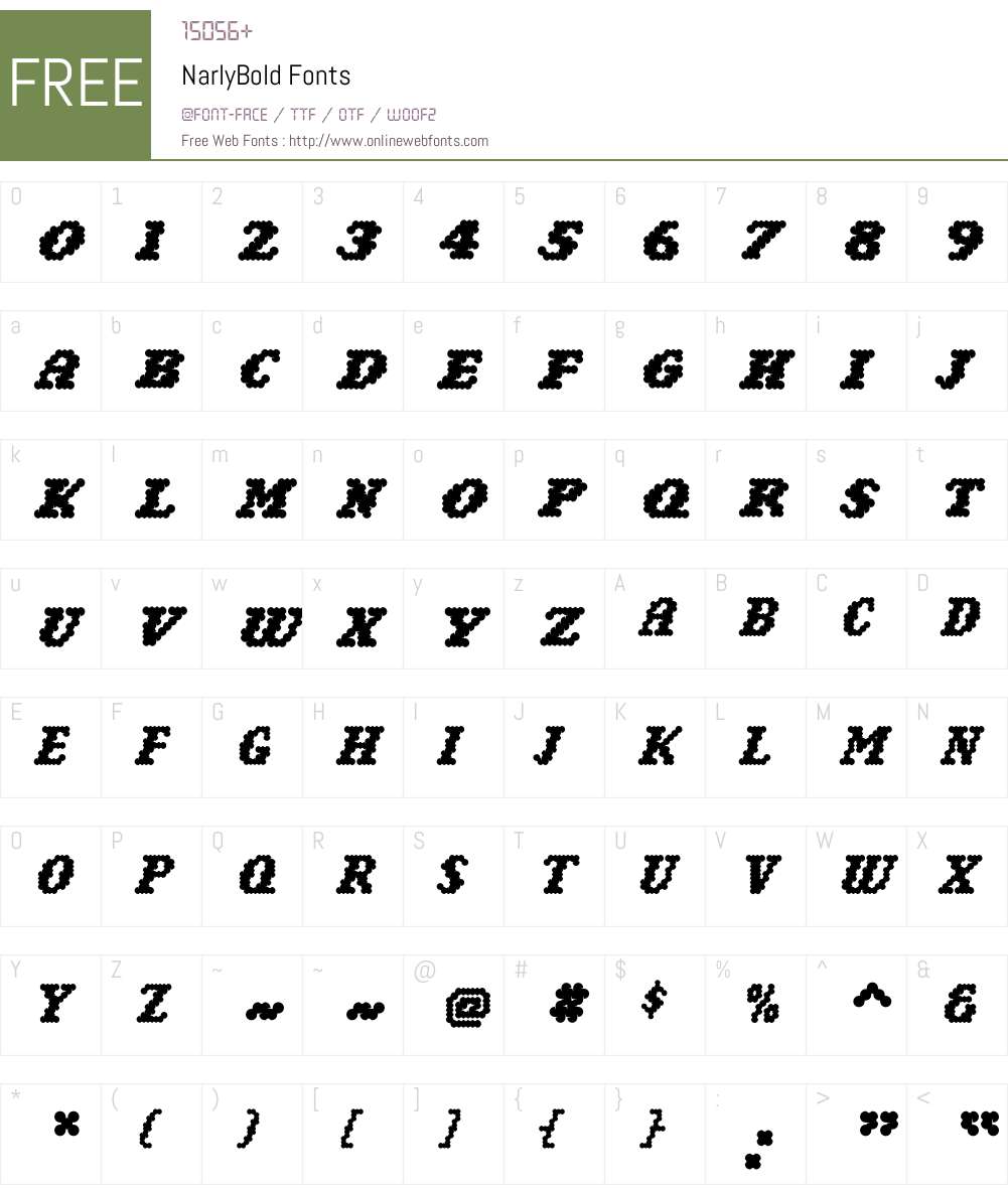 Narly Font Screenshots