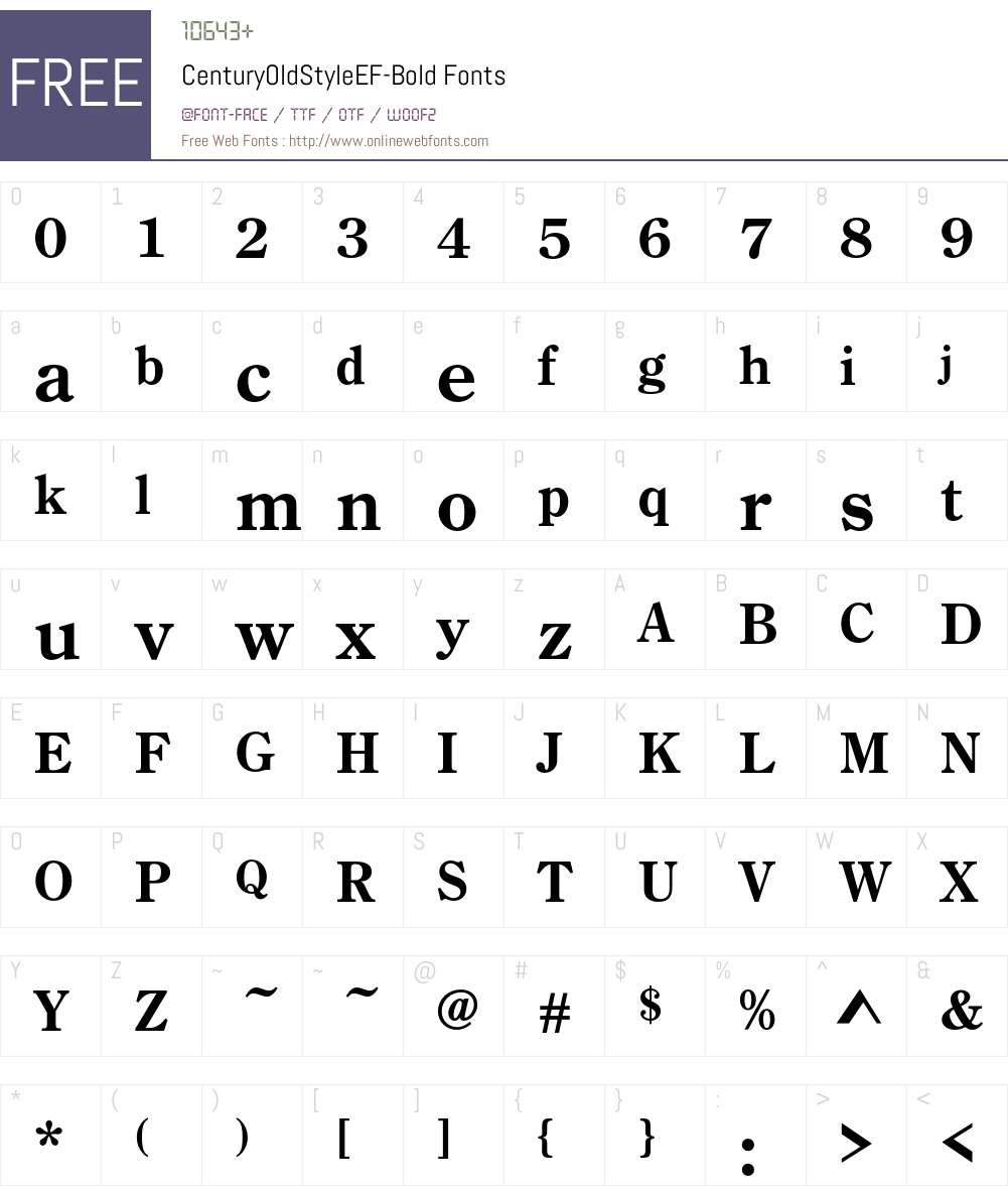 CenturyOldStyleEF Font Screenshots