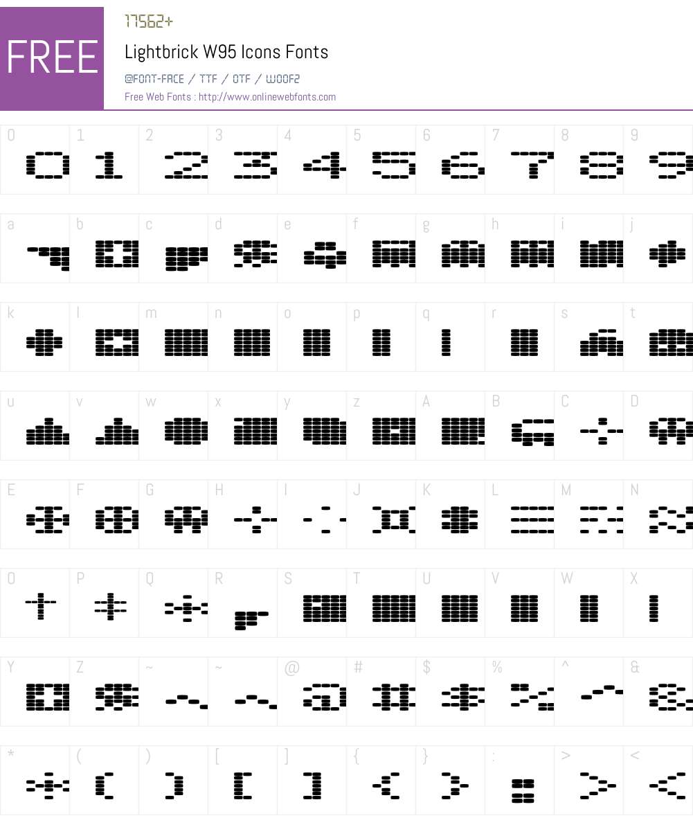 LightbrickW95-Icons Font Screenshots