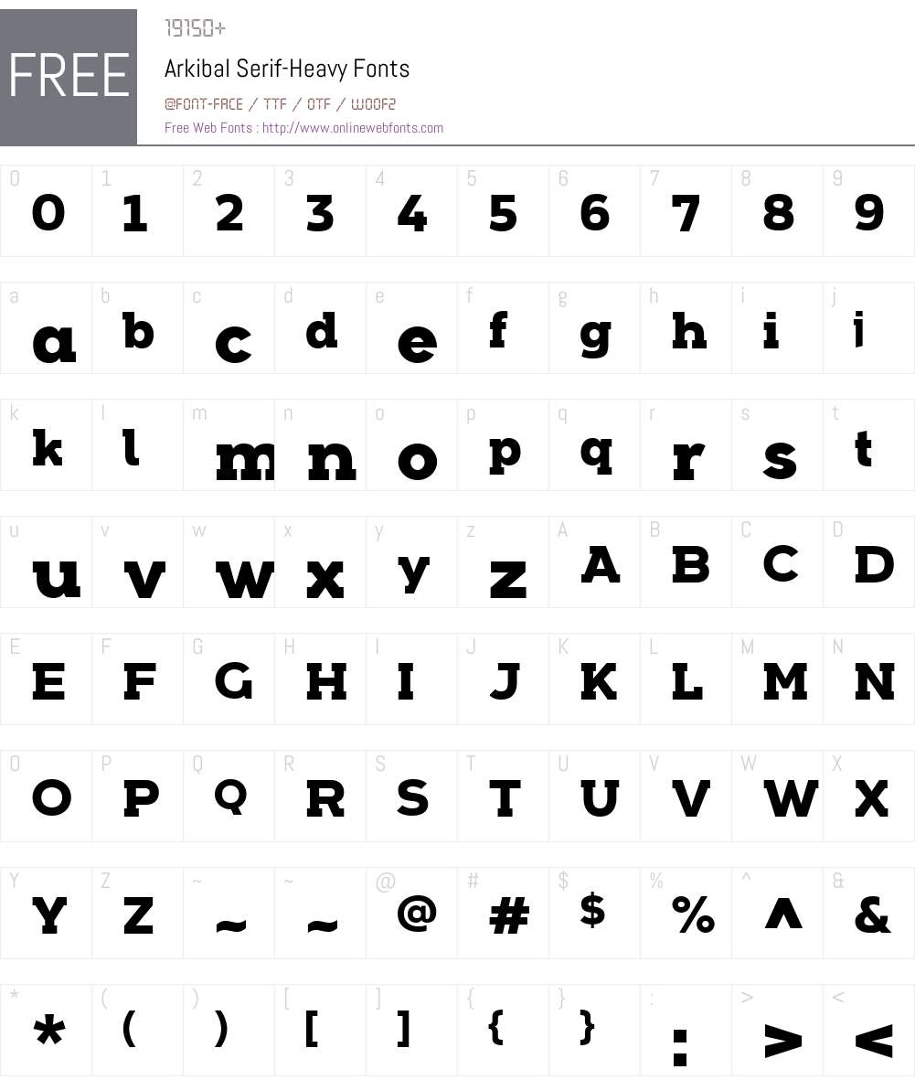 Arkibal Serif Font Screenshots