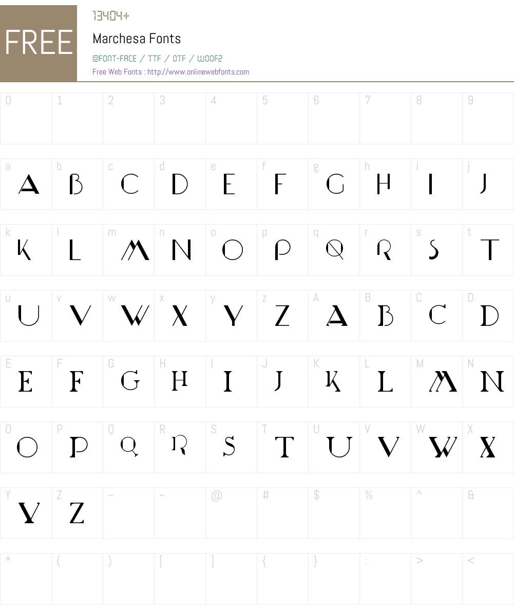 Marchesa 1.00 2013 Fonts Free Download - OnlineWebFonts.COM