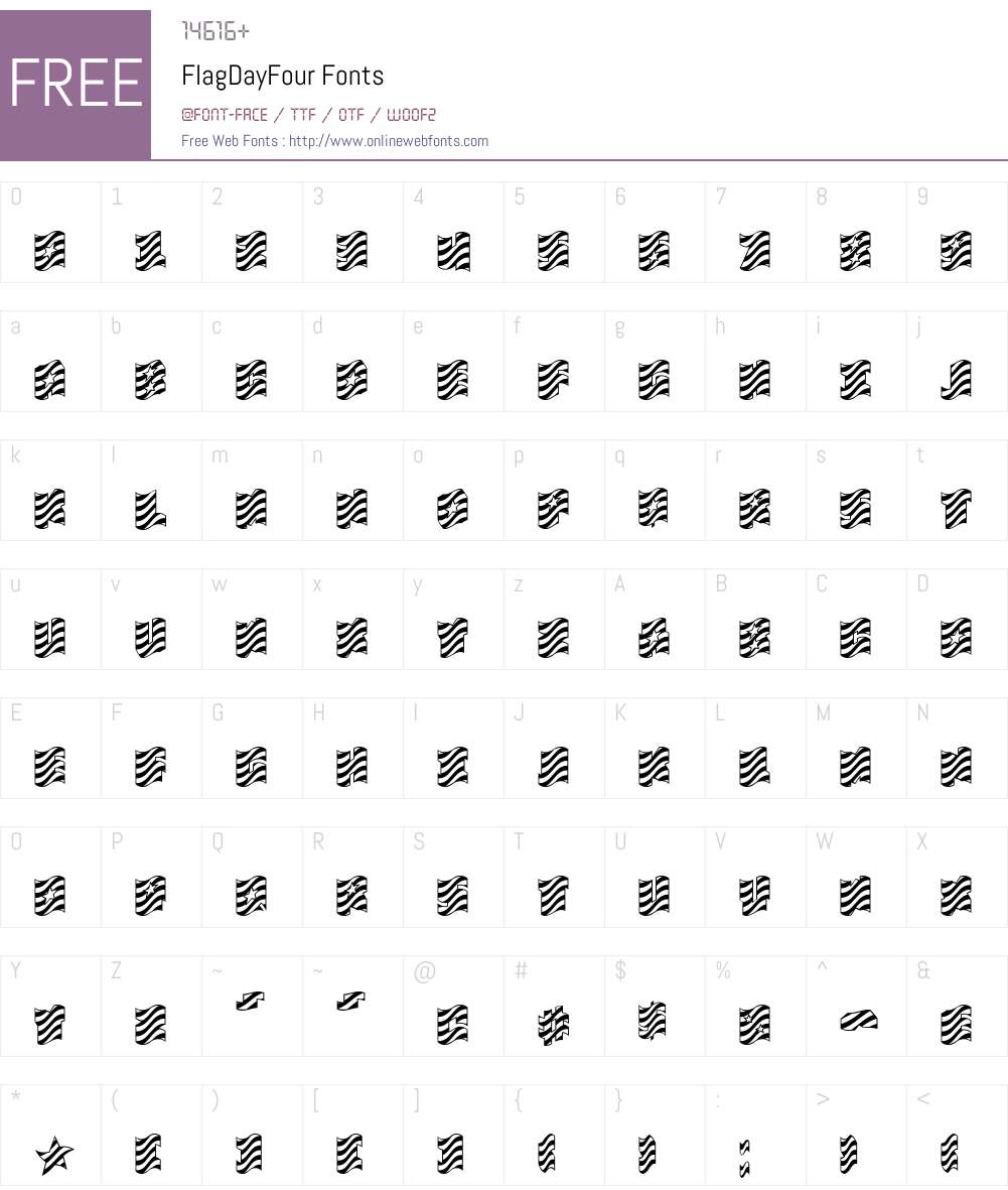 FlagDayFour Font Screenshots