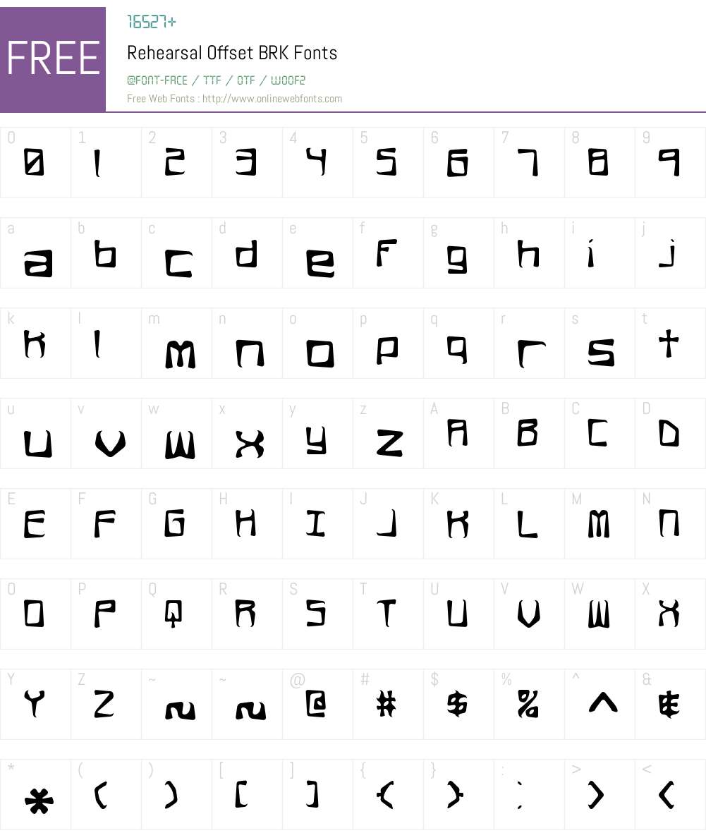 Rehearsal Offset BRK Font Screenshots