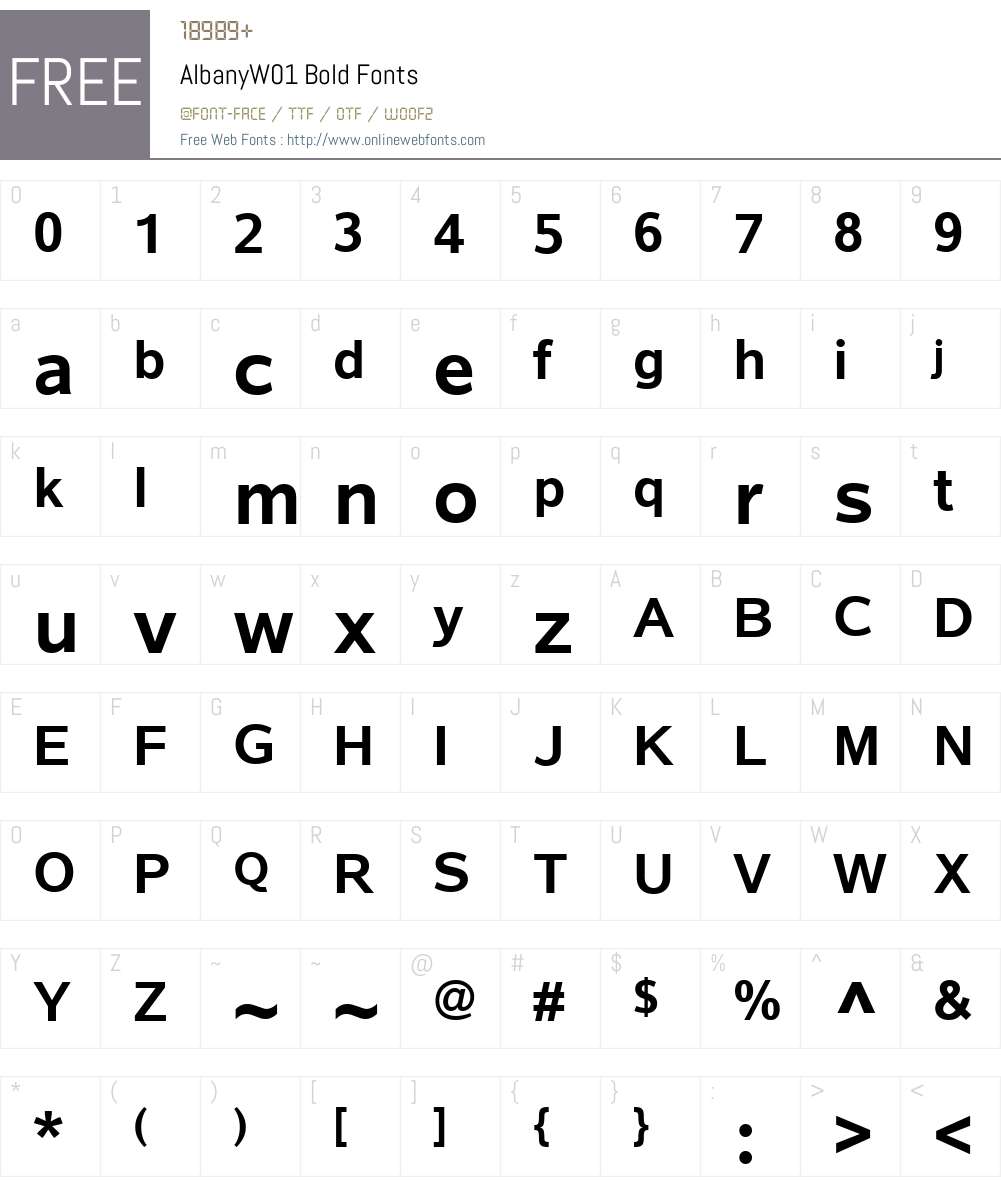 AlbanyW01-Bold Font Screenshots