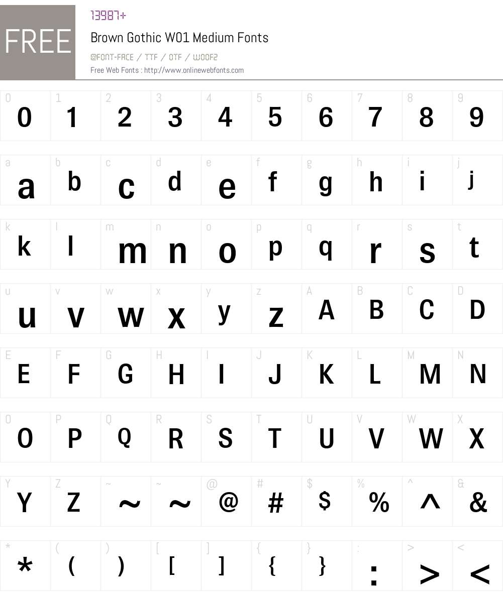 BrownGothicW01-Medium Font Screenshots