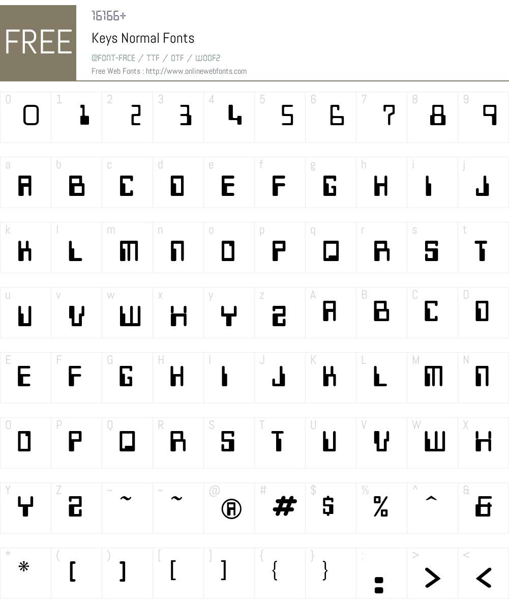 Keys Font Screenshots