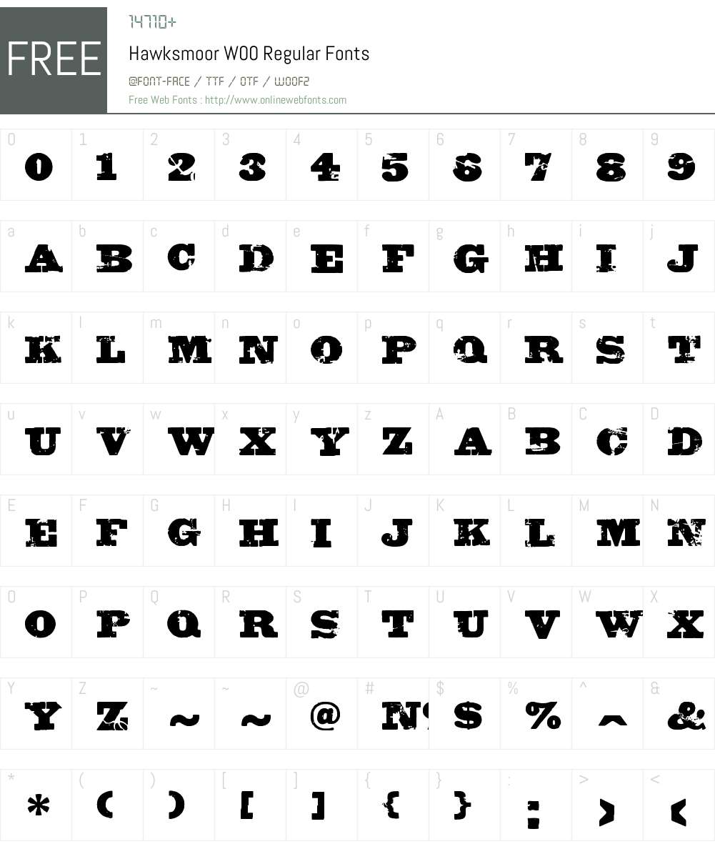 HawksmoorW00-Regular Font Screenshots