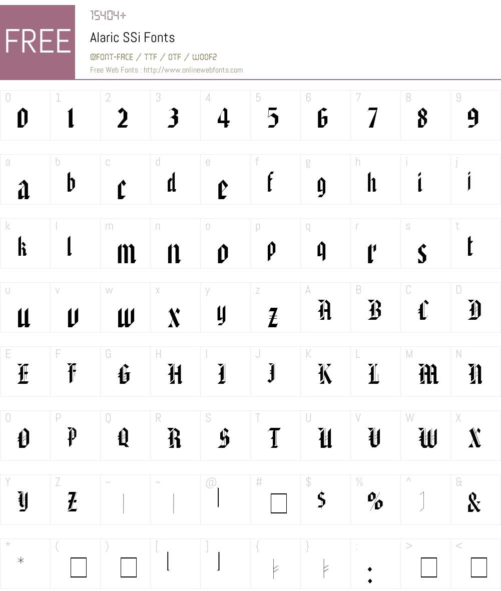 Alaric SSi Font Screenshots