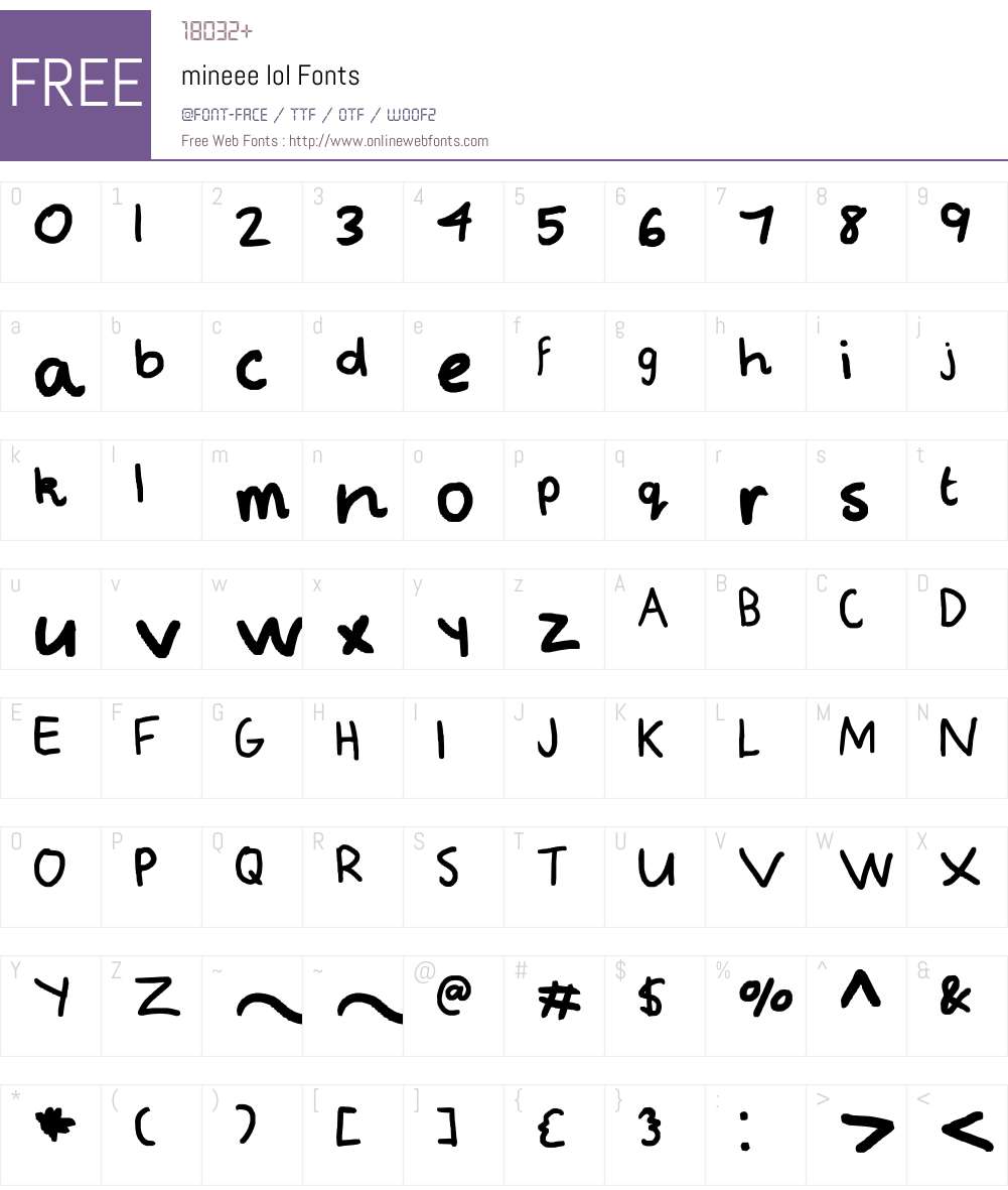 mineee lol Font Screenshots