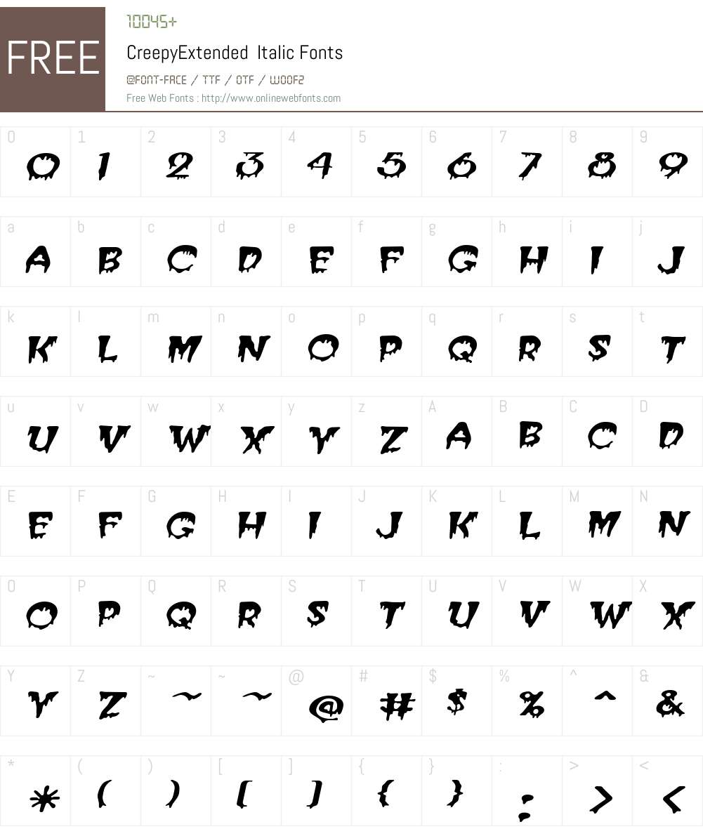 CreepyExtended Font Screenshots