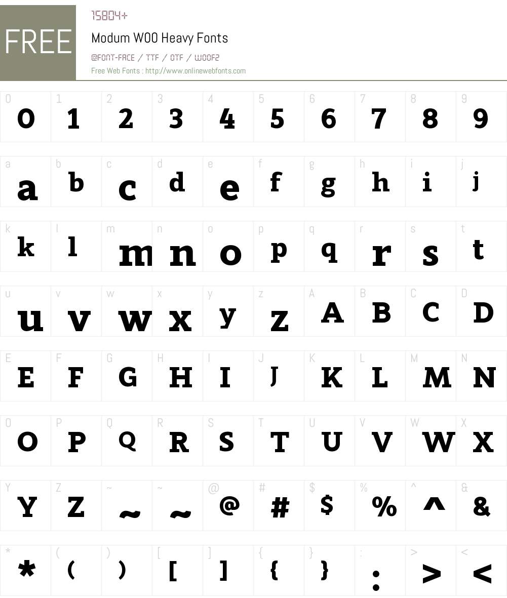 ModumW00-Heavy Font Screenshots