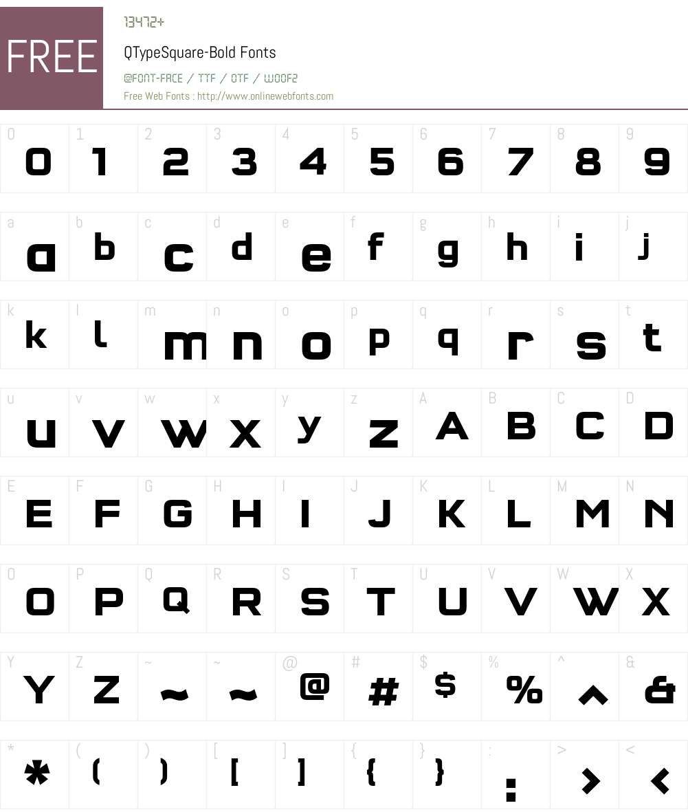 QTypeSquare-Bold Font Screenshots