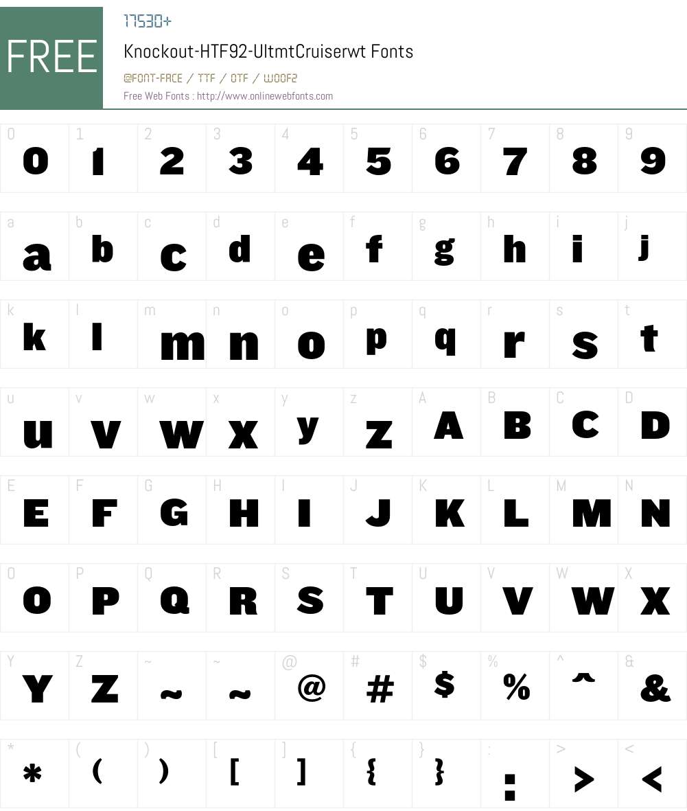Knockout Font Screenshots