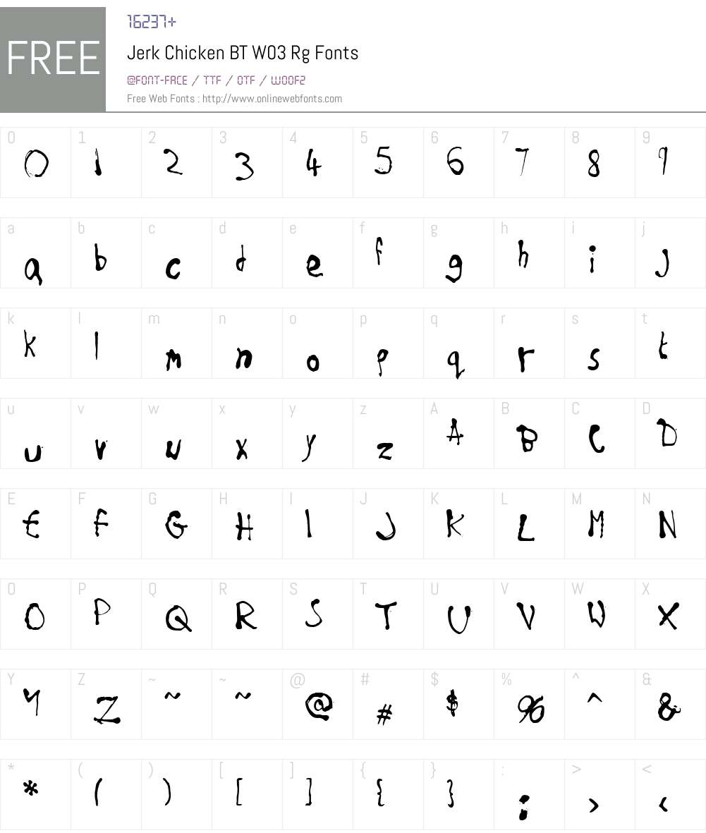 Jerk Chicken BT Font Screenshots