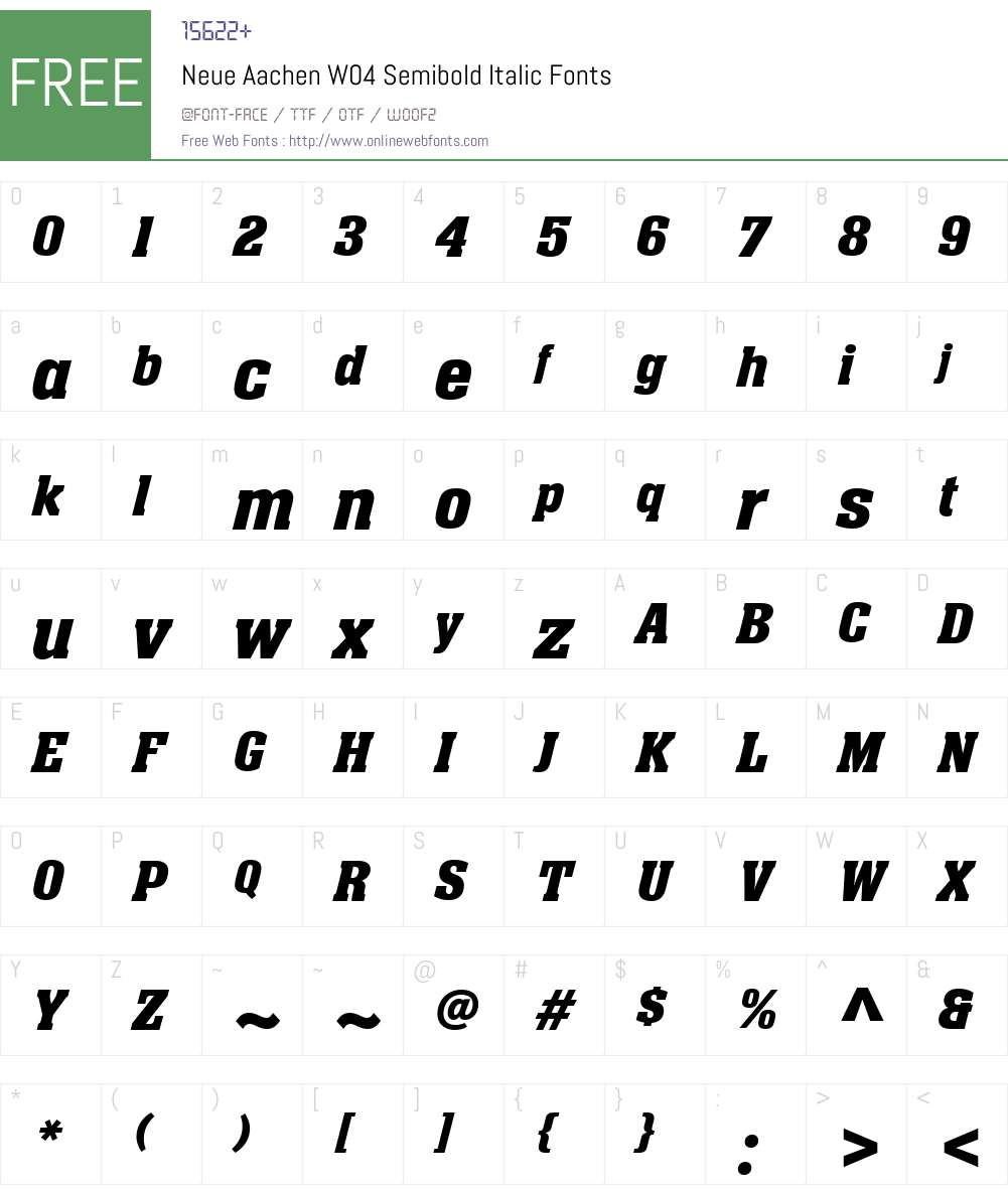Neue Aachen Font Screenshots