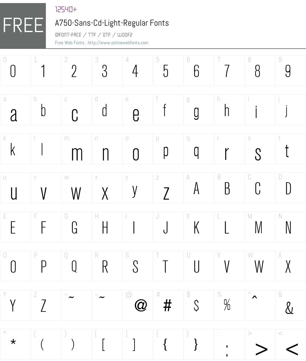 A750-Sans-Cd-Light Font Screenshots