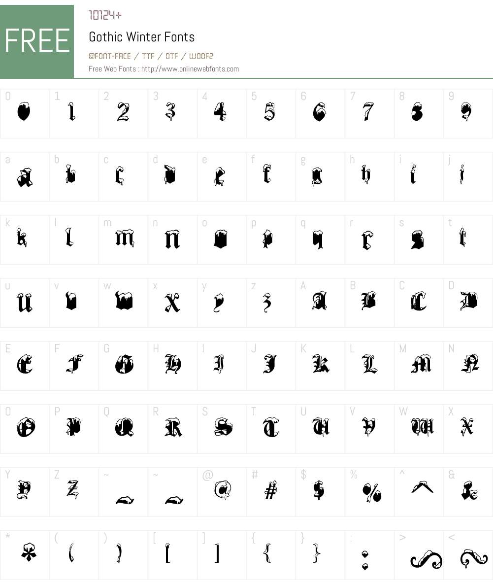 Gothic Winter Font Screenshots