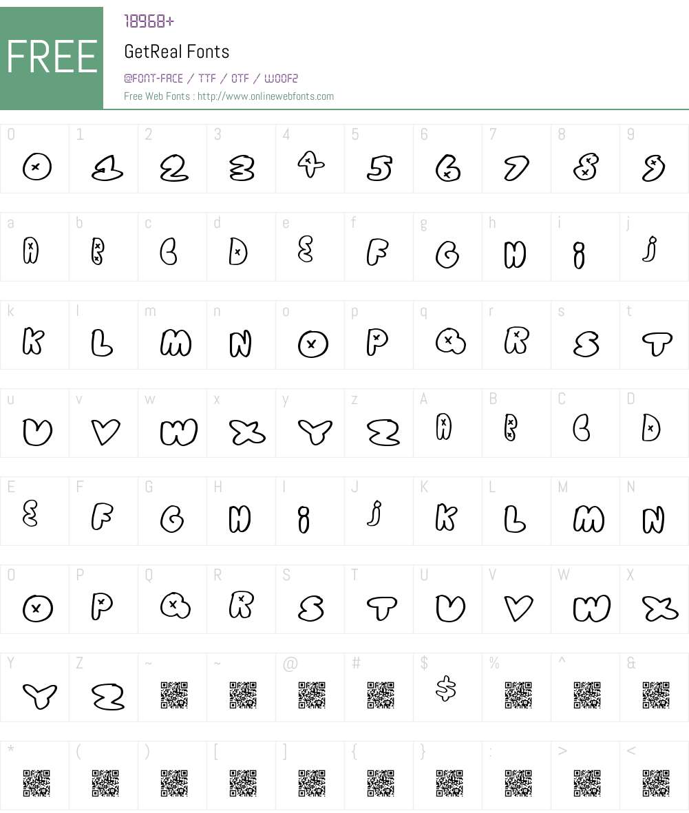 GetReal Font Screenshots