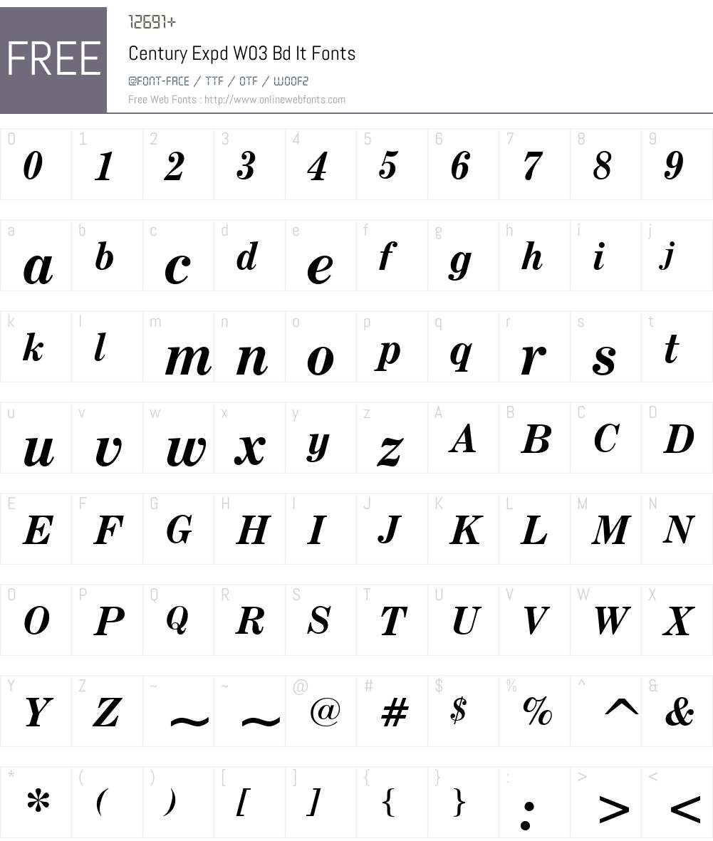 Century Expanded Font Screenshots