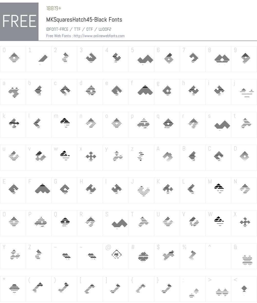 MKSquaresHatch45-Black Font Screenshots
