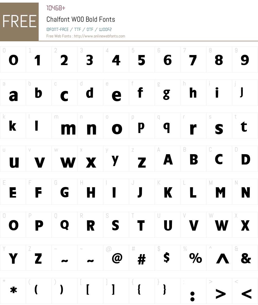 ChalfontW00-Bold Font Screenshots