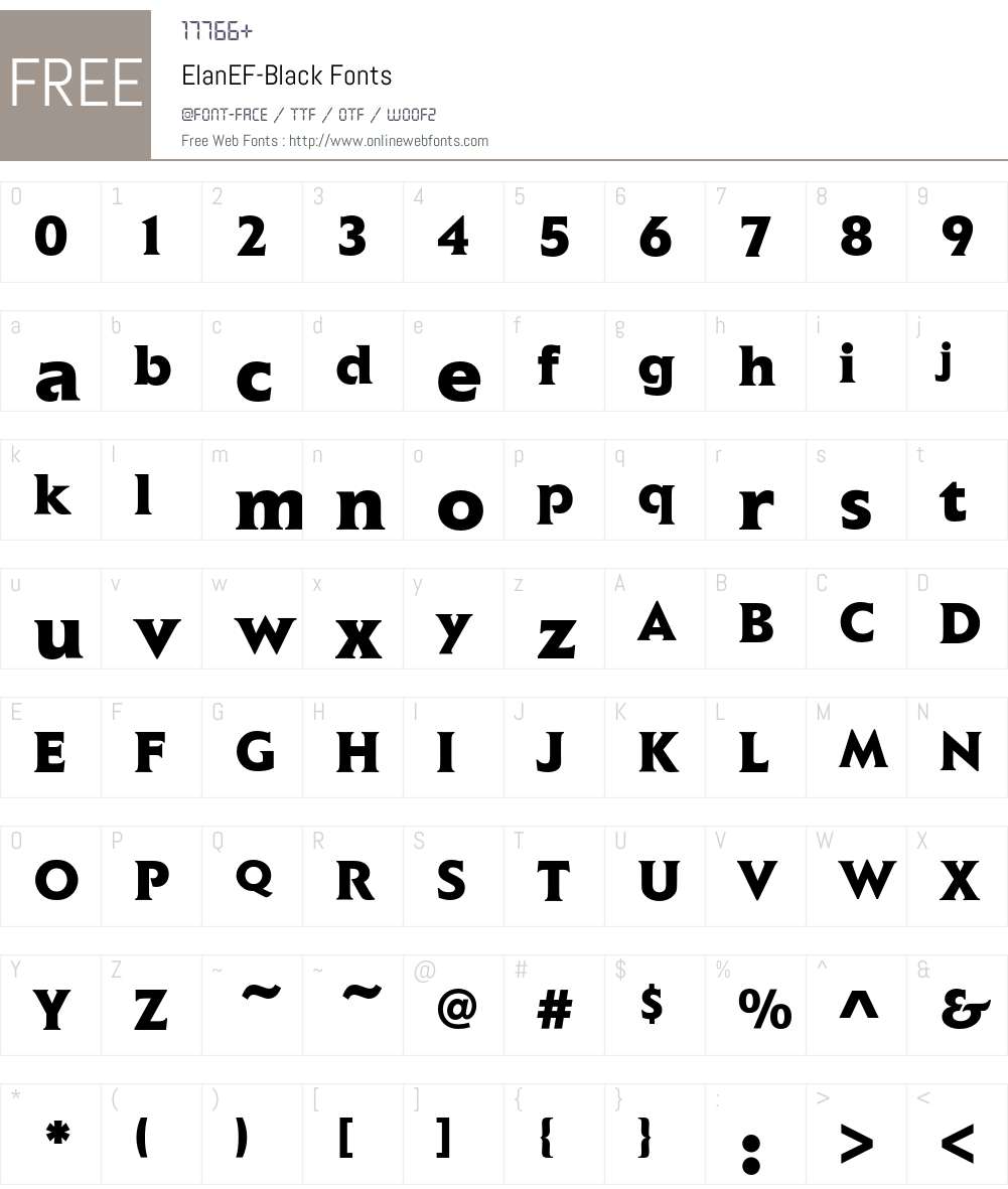 ElanEF Font Screenshots