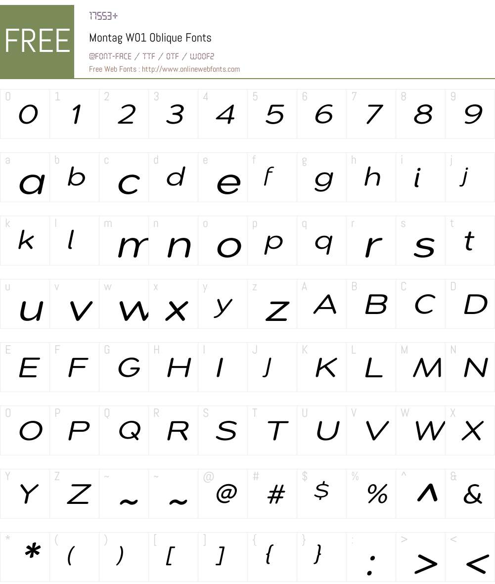 Montag Font Screenshots