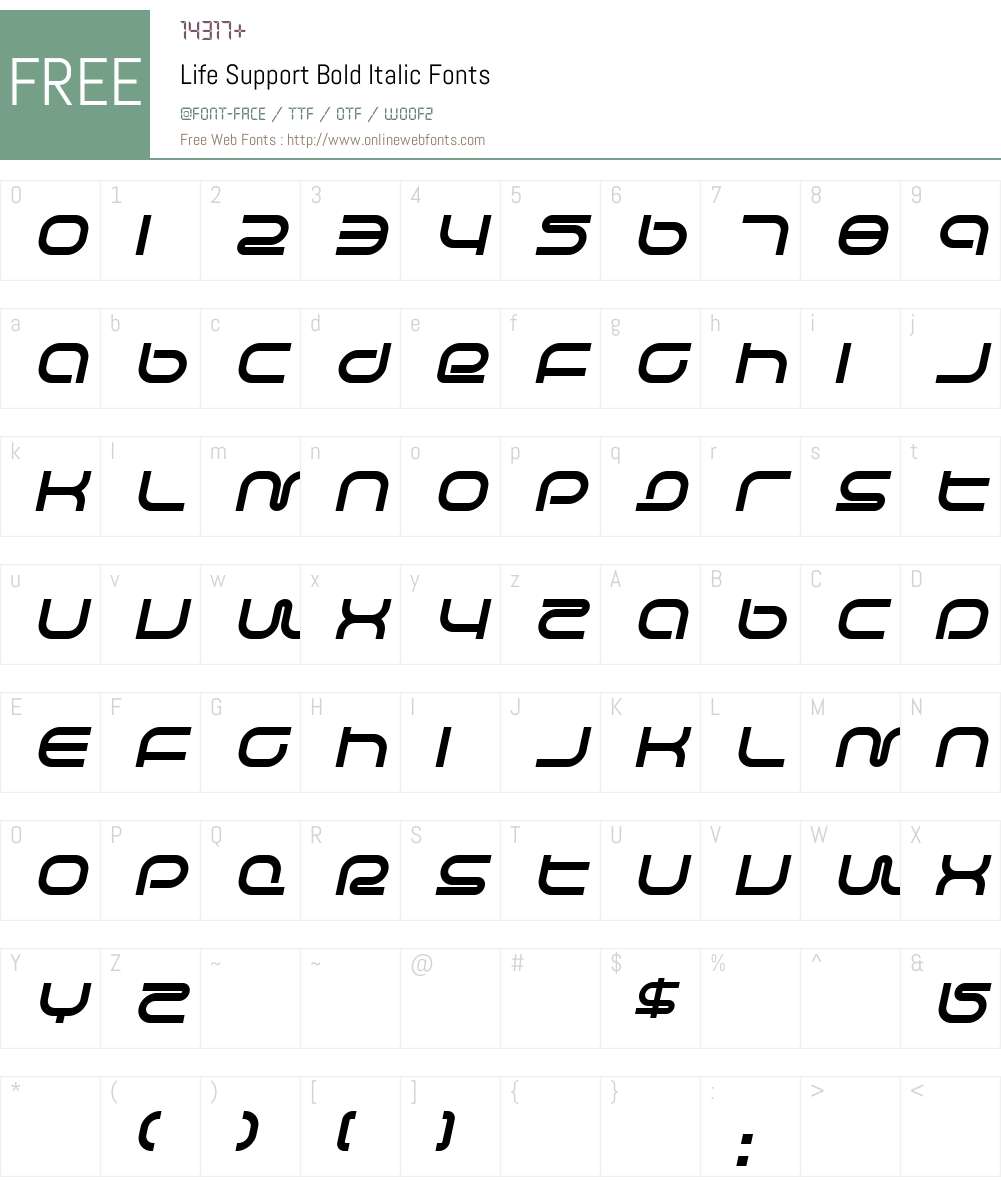 Life Support Font Screenshots