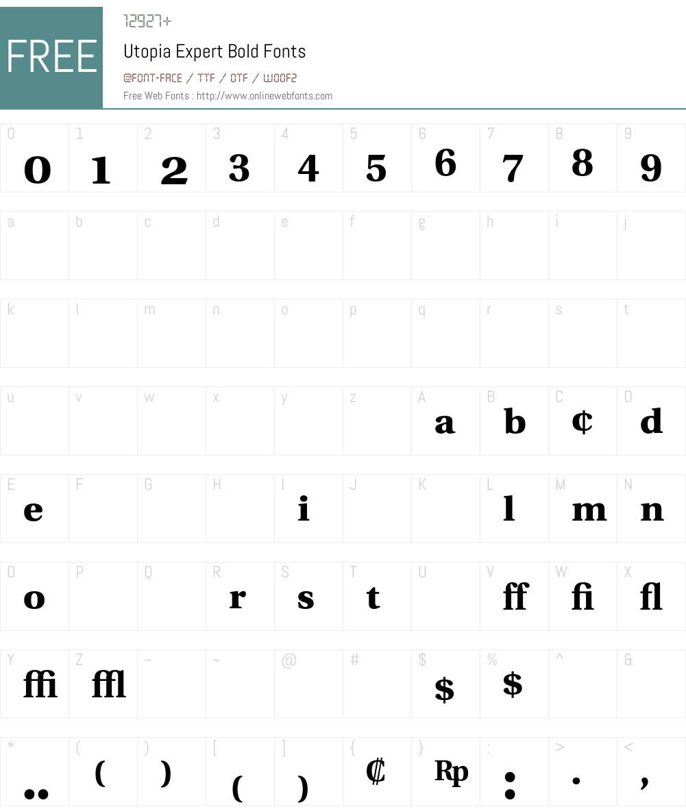 Utopia Font Screenshots