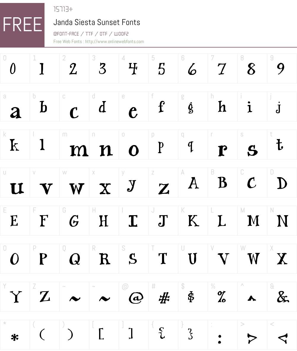 Janda Siesta Sunset Font Screenshots