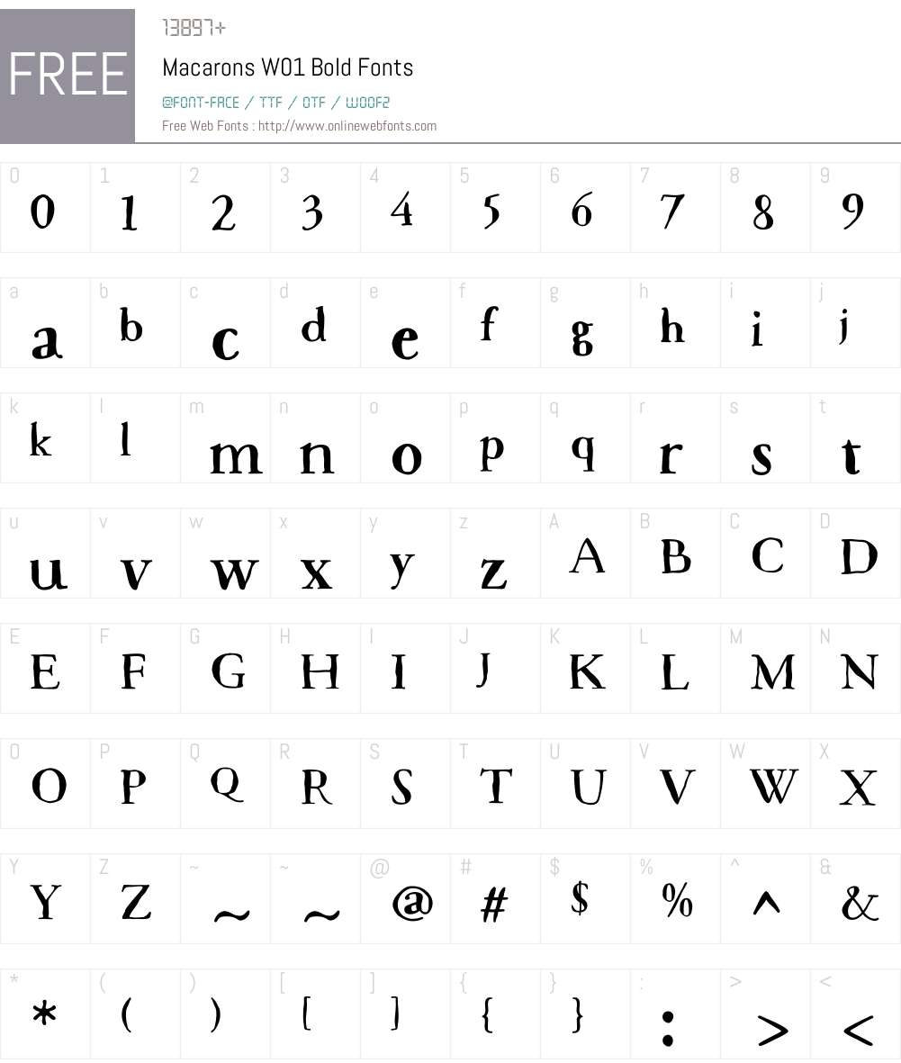 MacaronsW01-Bold Font Screenshots