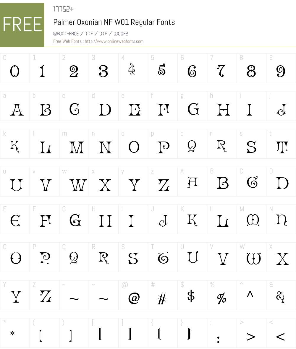 PalmerOxonianNFW01-Regular Font Screenshots