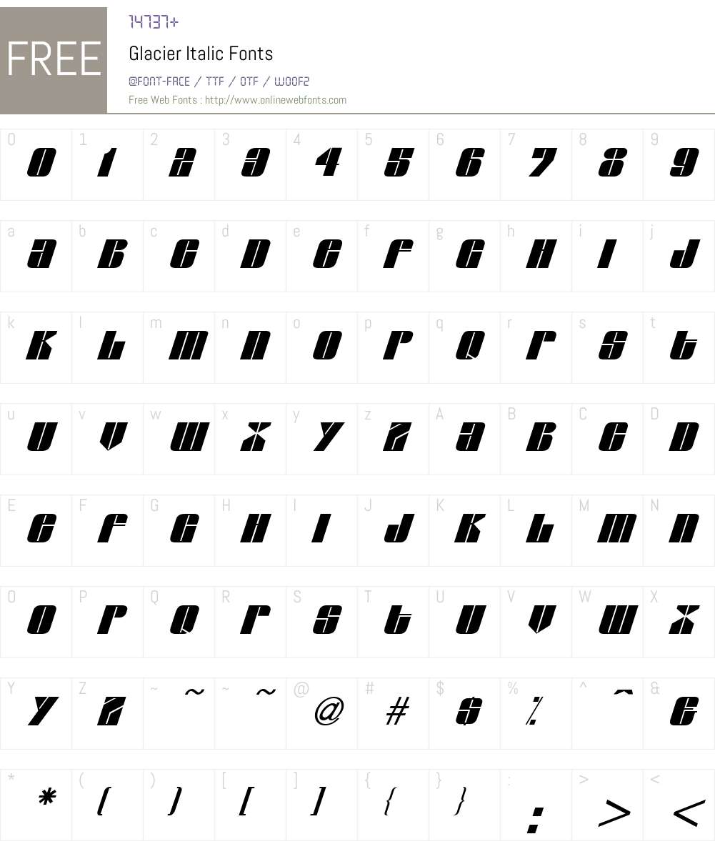 Glacier Font Screenshots