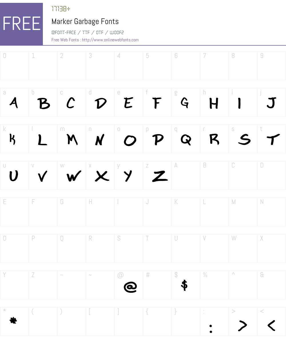 Marker Garbage Font Screenshots