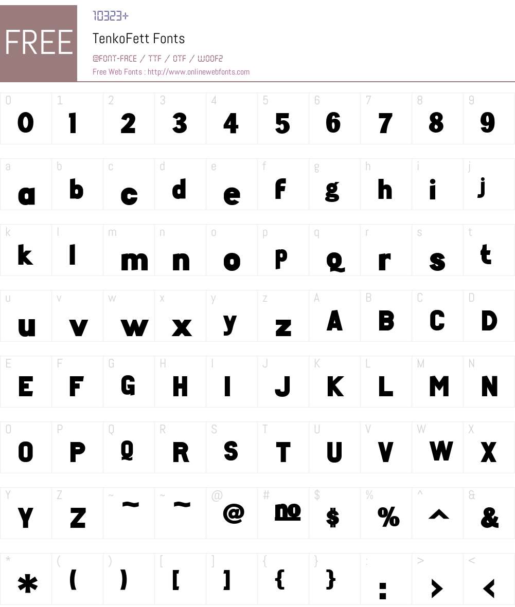 Tenko Font Screenshots