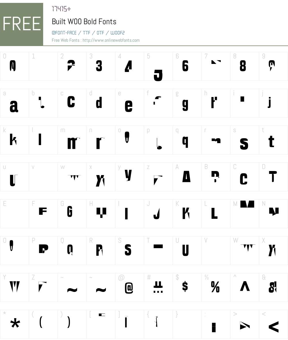 BuiltW00-Bold Font Screenshots