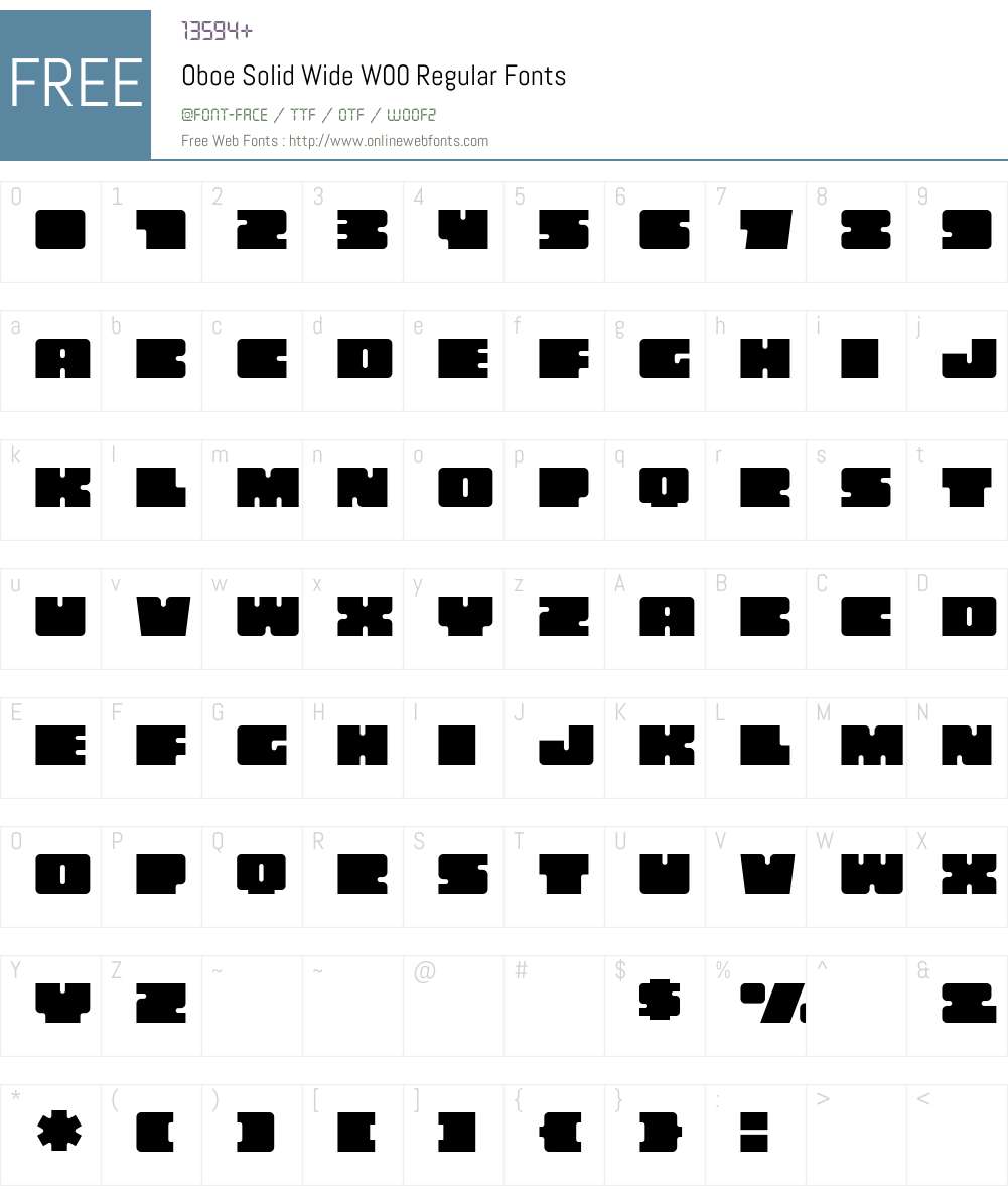 OboeSolidWideW00-Regular Font Screenshots