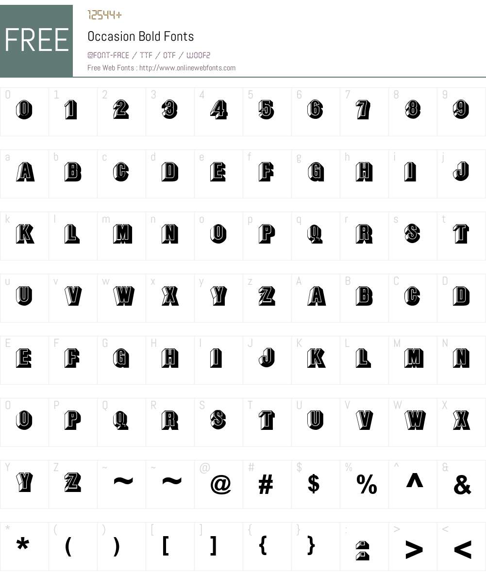 Occasion Font Screenshots