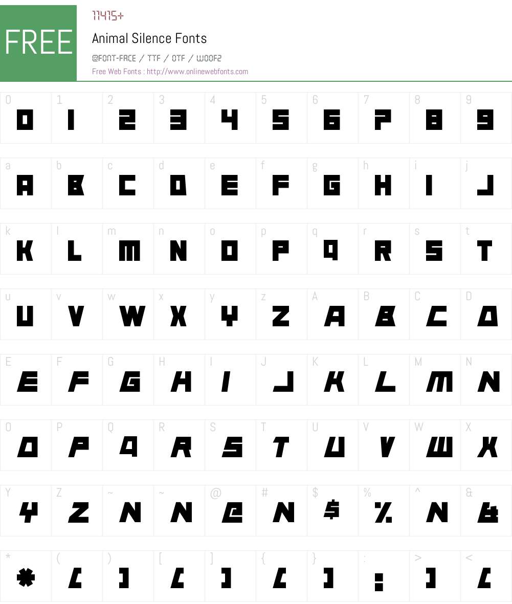 Animal Silence Font Screenshots