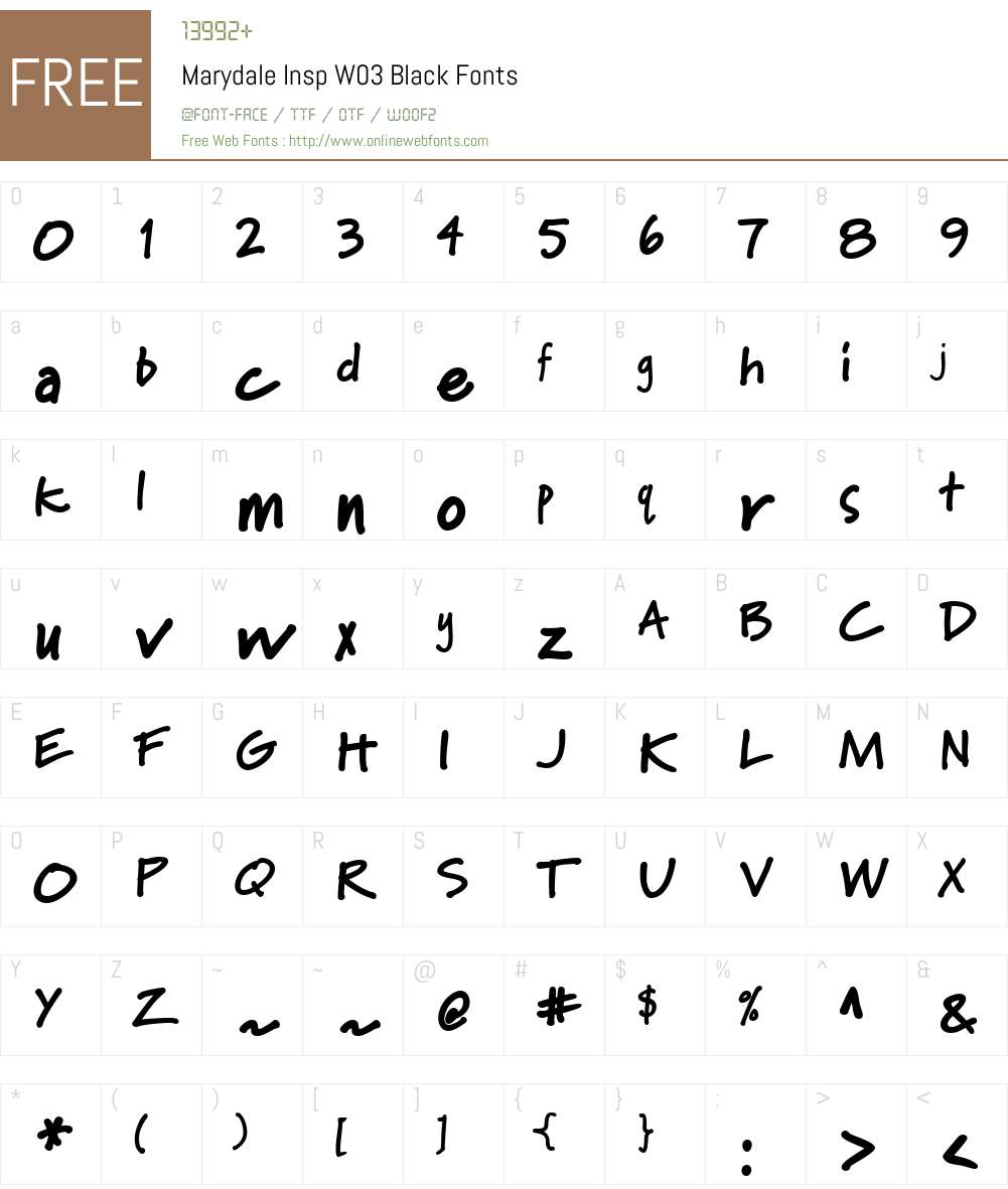 Marydale Inspired Font Screenshots