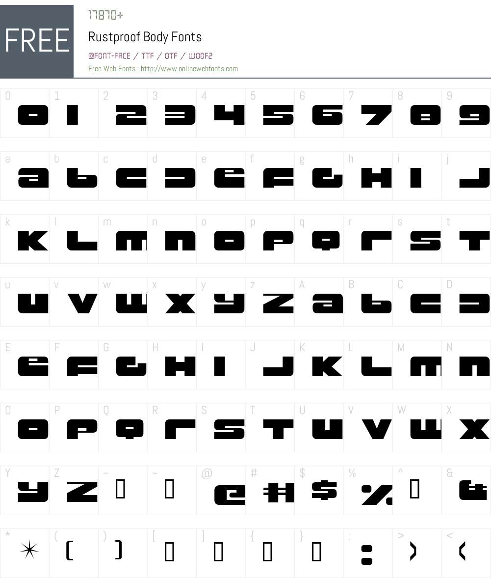 Rustproof Body Font Screenshots
