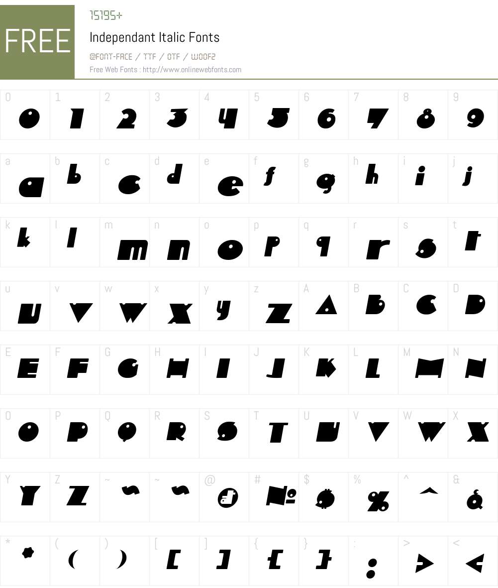 Independant Font Screenshots