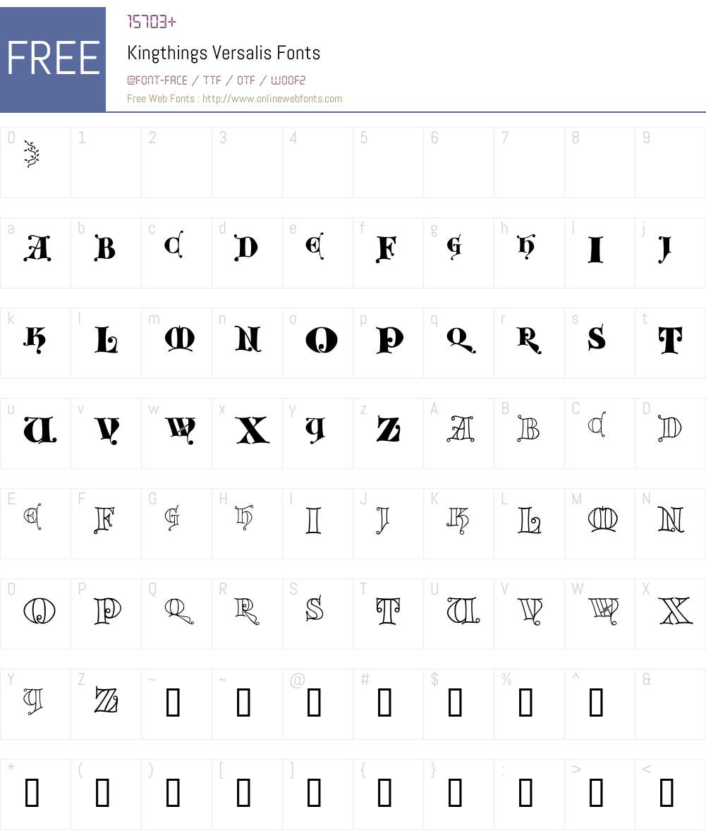 Kingthings Versalis Font Screenshots