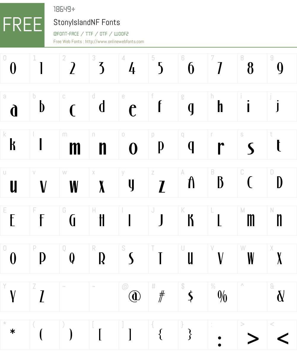 Stony Island NF Font Screenshots