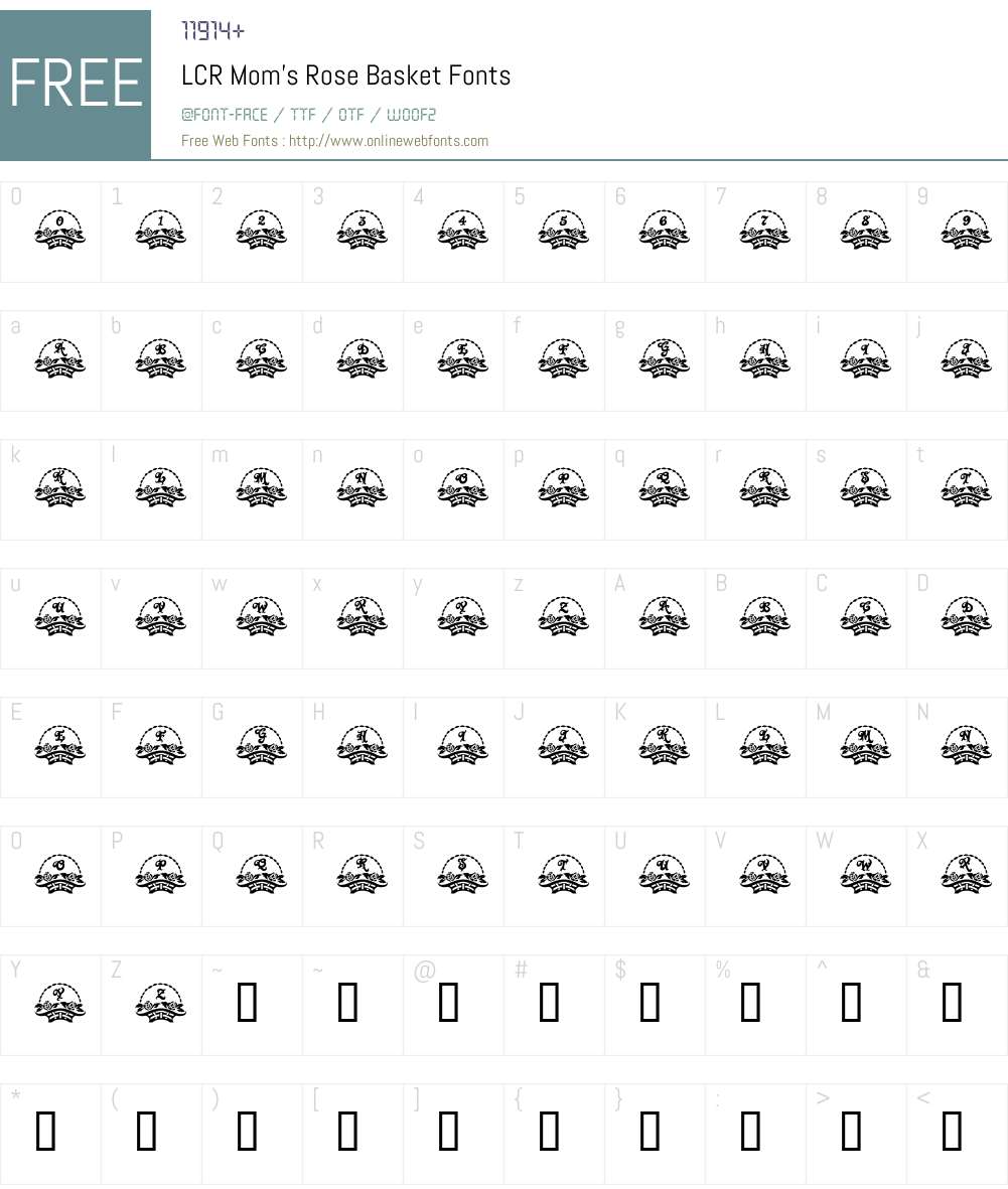 LCR Mom's Rose Basket Font Screenshots