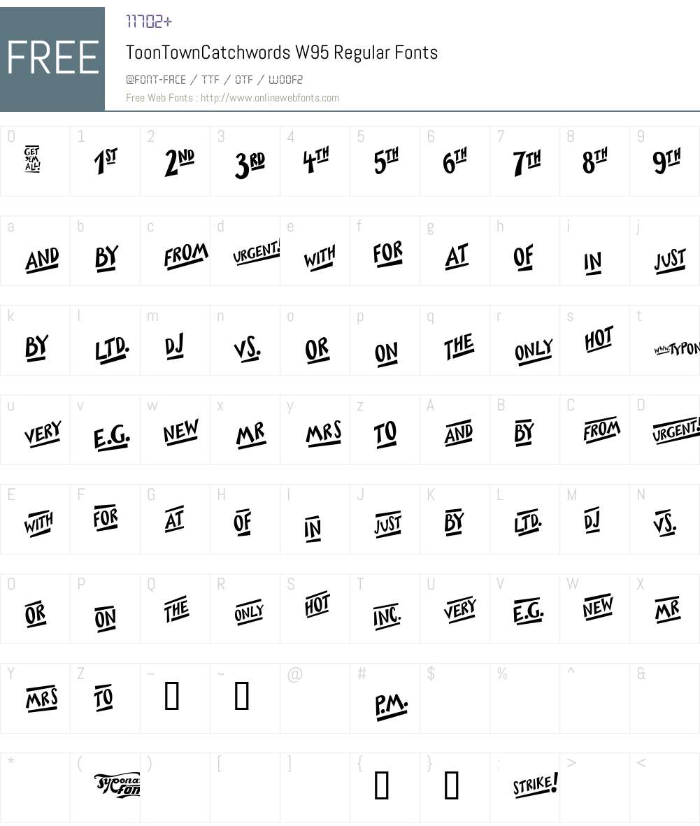 ToonTownCatchwords Font Screenshots